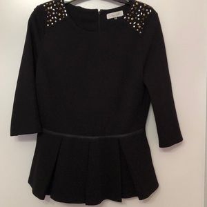 NWOT Sugarlips Black Peplum Top Medium